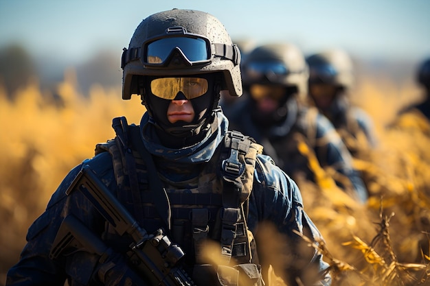 Foto gratuita campo de trigo fotografía militar del ejército