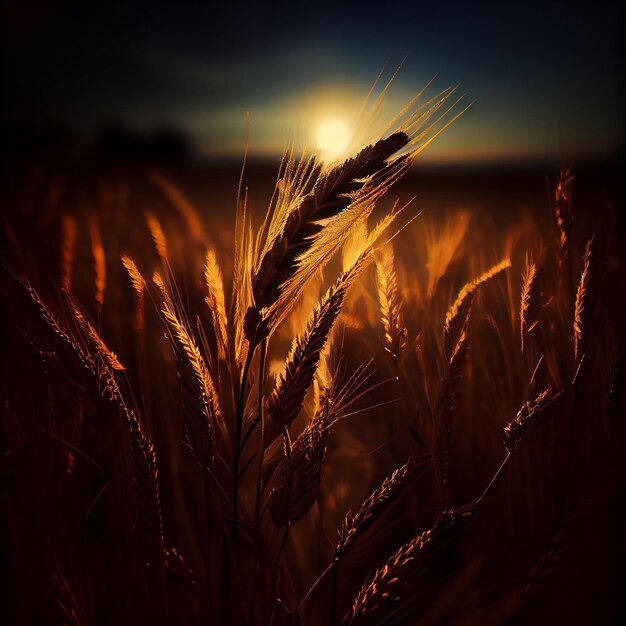 Campos de trigo dorado al amanecer realeza de la naturaleza generada por IA