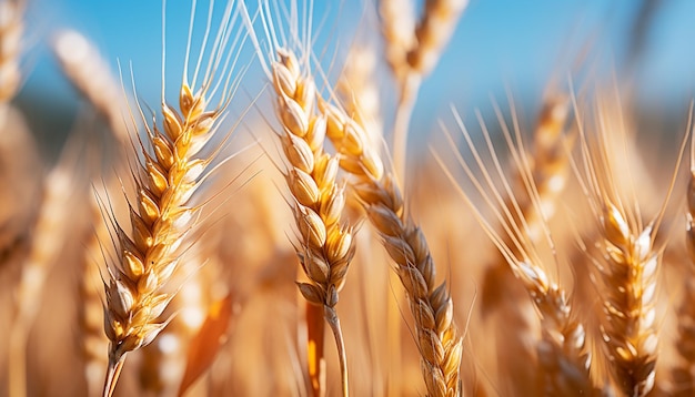 Campos de trigo dorados en el sol de verano generado por la IA