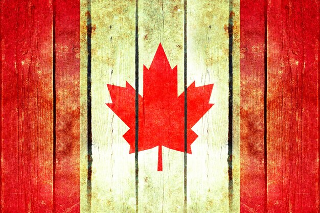 Canadá grunge bandera de madera.