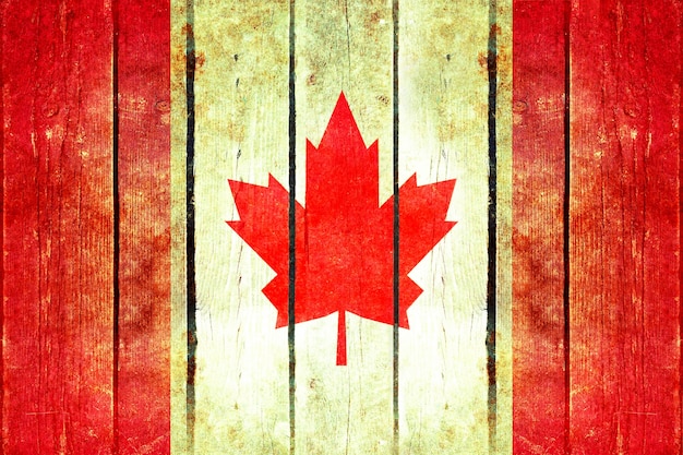 Canadá grunge bandera de madera.