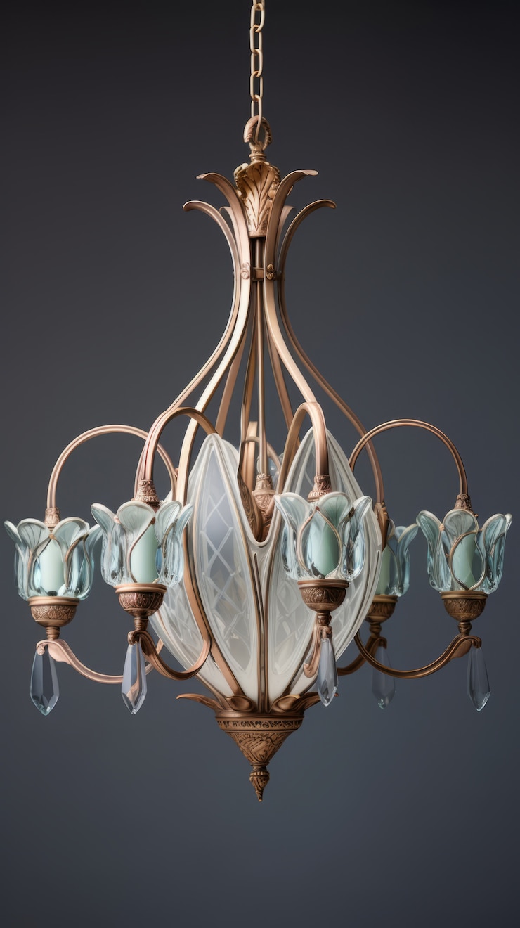 Foto gratuito candelabro adornado en estilo art nouveau