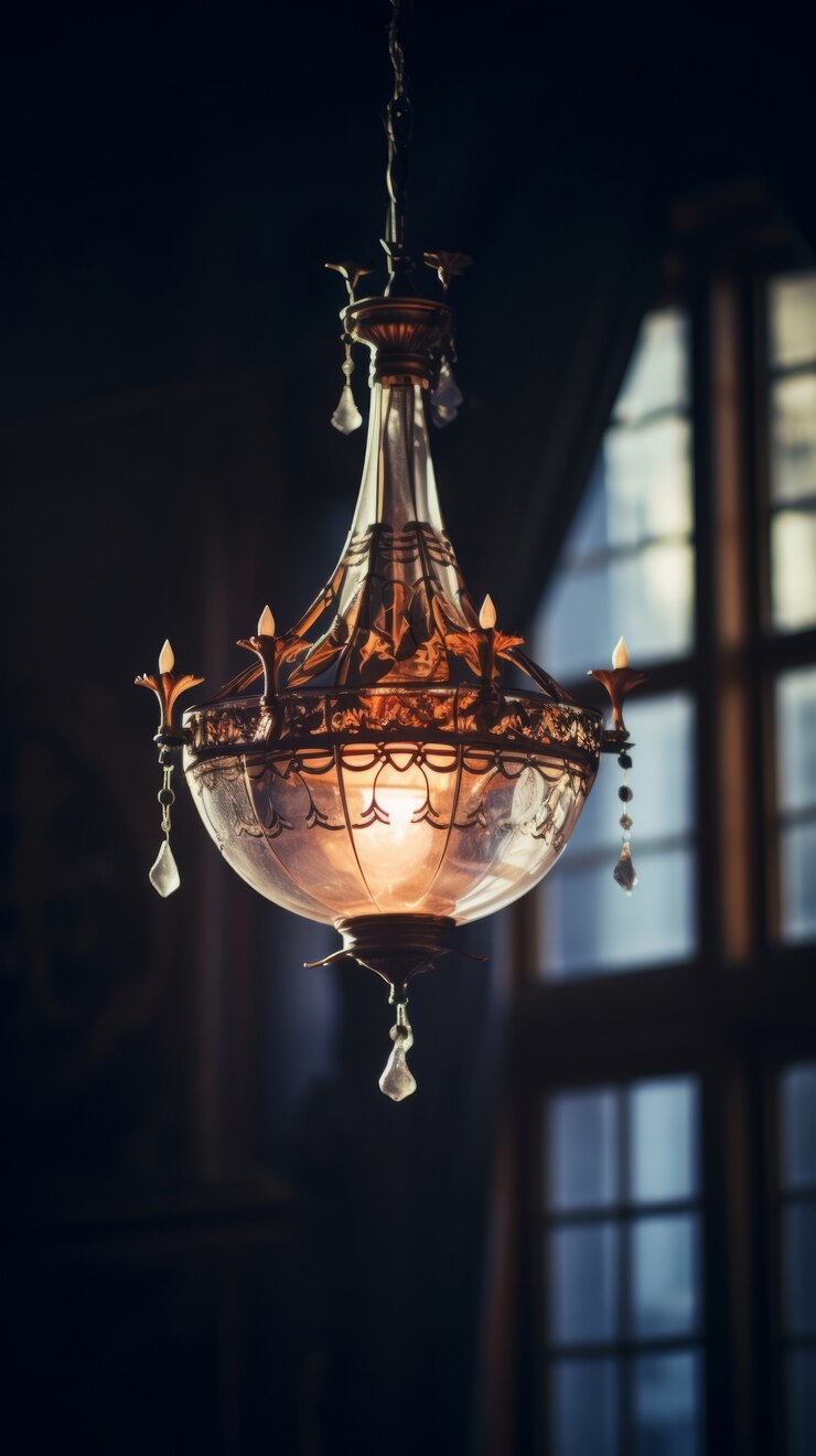Foto gratuito candelabro adornado en estilo art nouveau