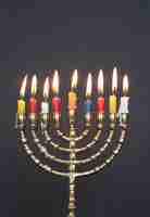 Foto gratuita candelabro de hanukkah