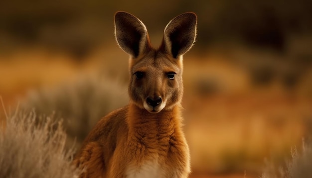 Foto gratuita un canguro con un fondo borroso