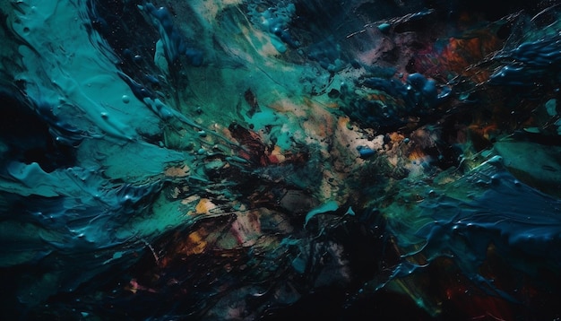 Foto gratuita caos submarino en vibrantes colores líquidos generados por ia