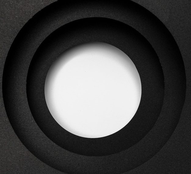 Capas de fondo negro circular y círculo blanco