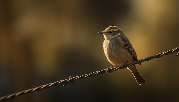 Foto gratuita carbonero común posado en una rama cantando dulcemente generado por ia