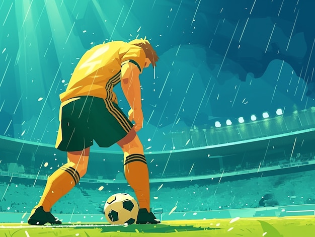 Caricatura de un jugador de fútbol profesional