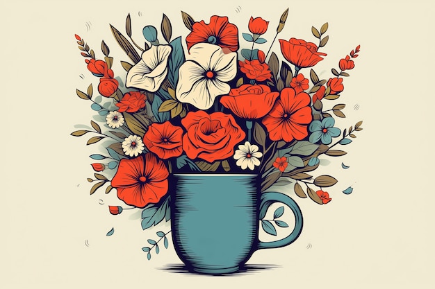 Foto gratuita caricatura de un ramo de flores