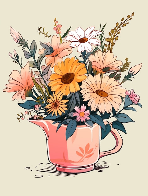 Foto gratuita caricatura de un ramo de flores