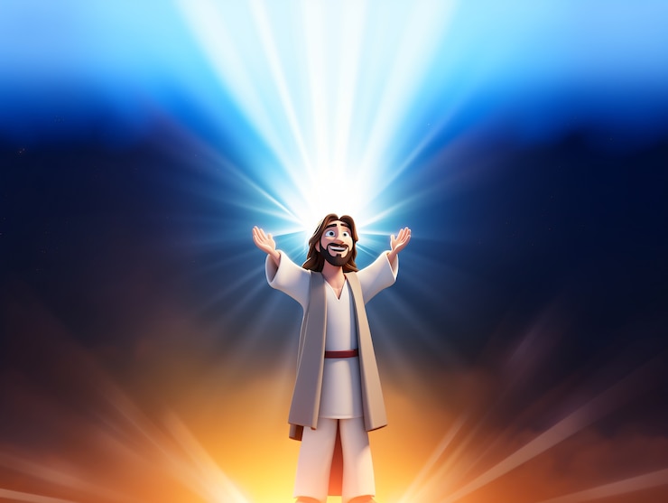 Foto gratuito caricaturas completas de jesucristo