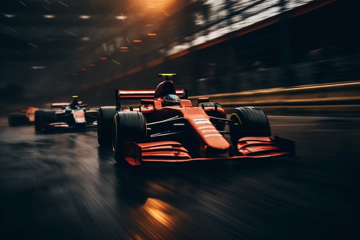 Foto gratuito carreras de automóviles en competición deportiva.