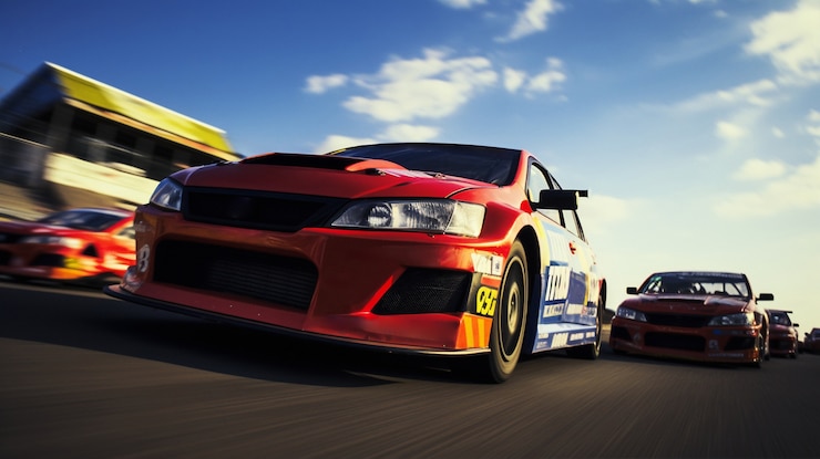 Foto gratuito carreras de automóviles en competición deportiva.