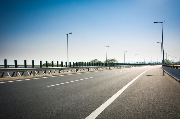 Carretera asfaltada y bosque