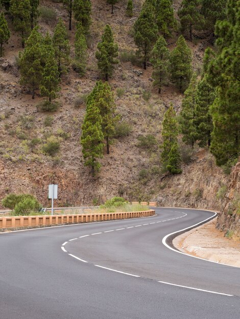 Carretera rodeada de montañas