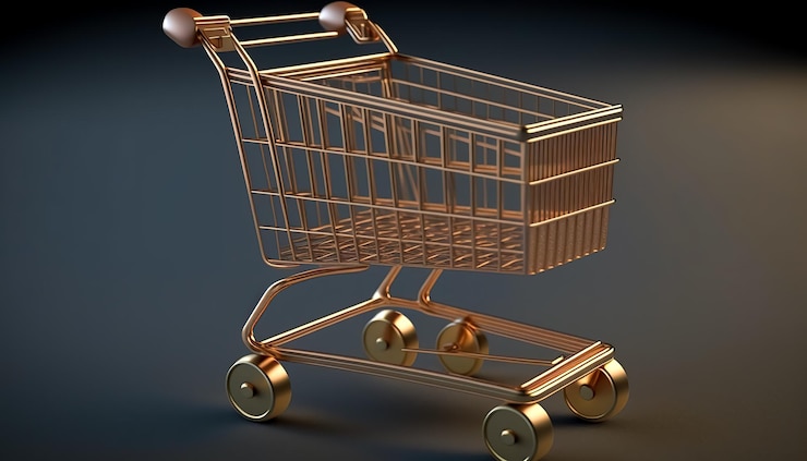 Foto gratuito carrito de compras en el supermercado ia generativa