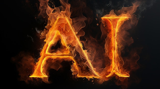 Foto gratuita carta 3d en llamas con llamas