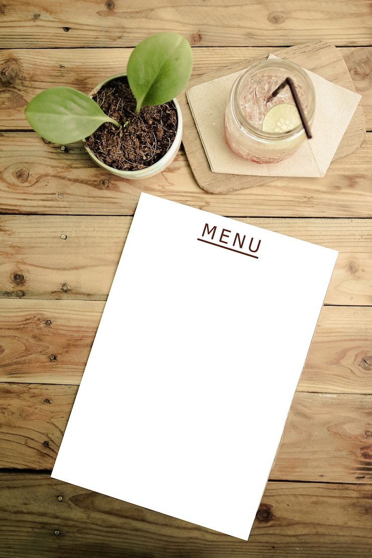 Foto gratuito carta de un restaurante
