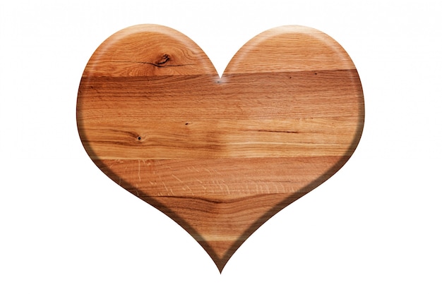 Cartel de madera con forma de corazón