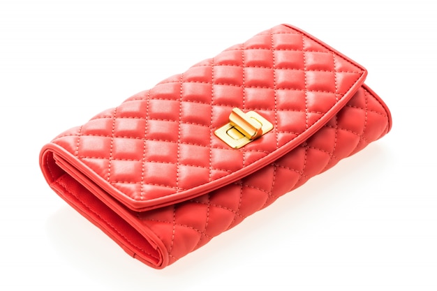 Cartera de cuero rojo de las mujeres