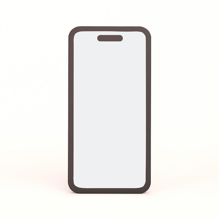 Photo Gratis cartoon phone 14 pro front side in white background