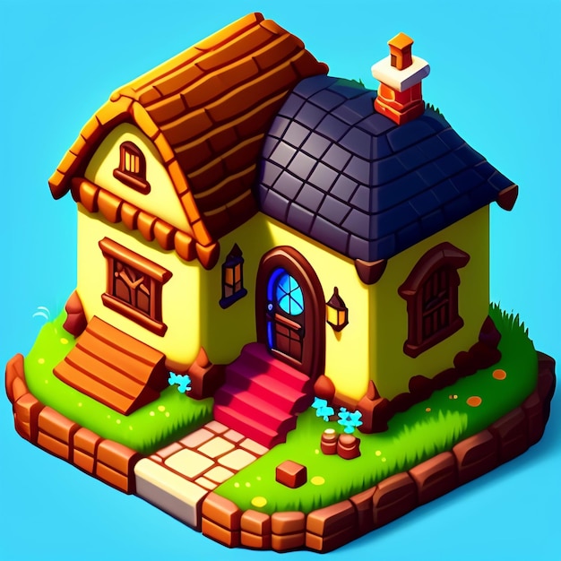 Una casa pequeña con una casa pequeña en el medio