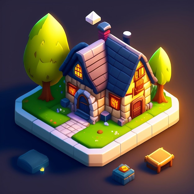 Una casa pequeña con una casa pequeña en el medio