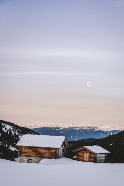 Foto gratuita casas cubiertas de nieve