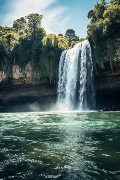 Cascada con paisaje natural