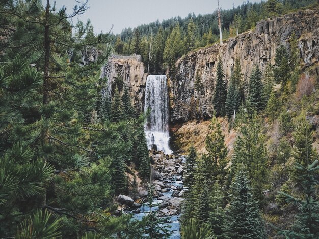 Cascada de Tumalo Falls en Oregon, EE.