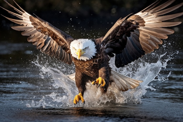 Caza de águilas en el río