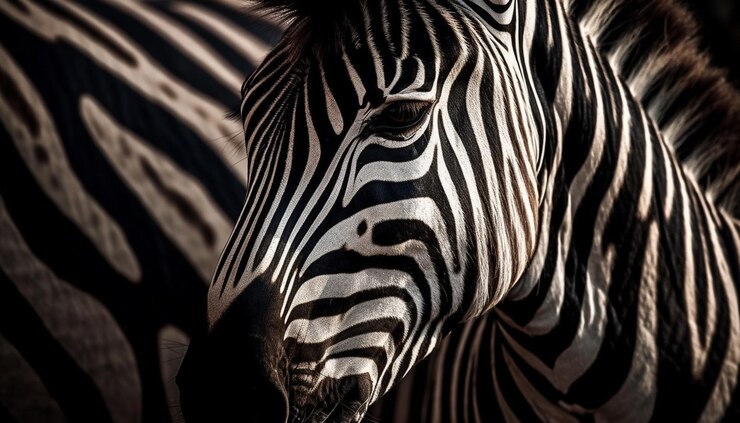 Foto gratuito cebra rayada en blanco y negro en áfrica generada por ia