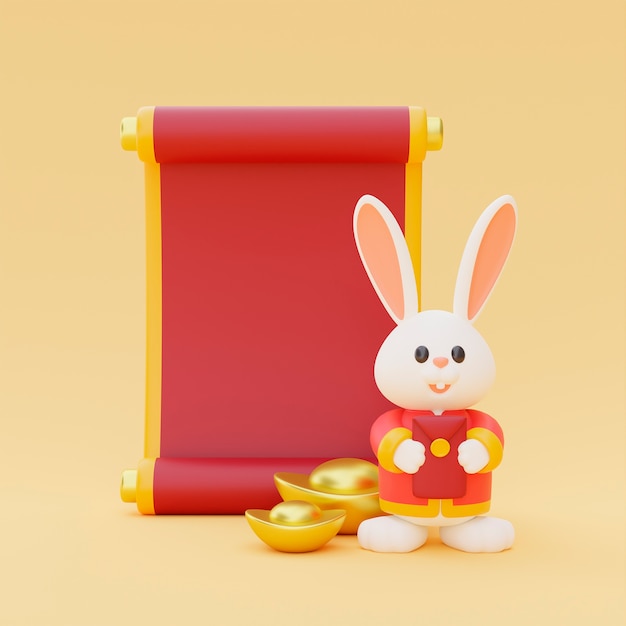 Celebración del año nuevo chino con conejo