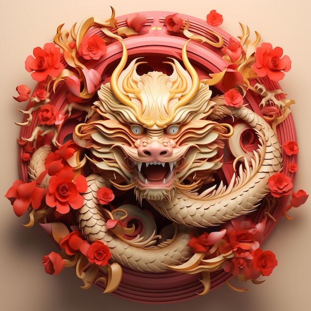 Celebración del año nuevo chino con el dragón