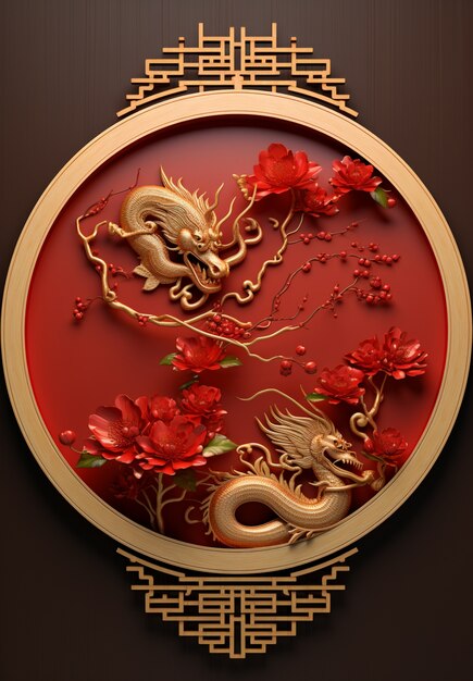 Celebración del año nuevo chino con el dragón