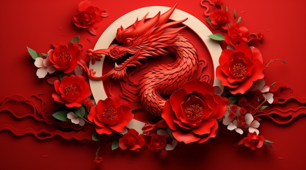 Foto gratuita celebración del año nuevo chino con el dragón