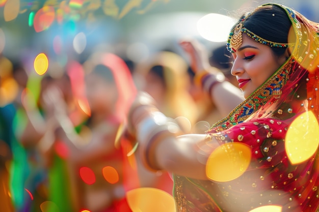 Foto gratuita celebración de la deidad navratri.