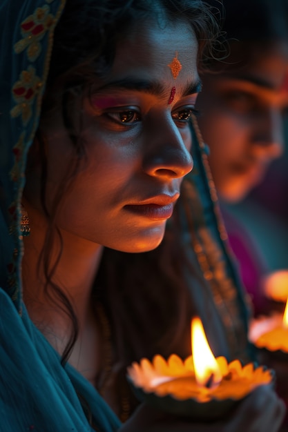 Foto gratuita celebración de la deidad de navratri.