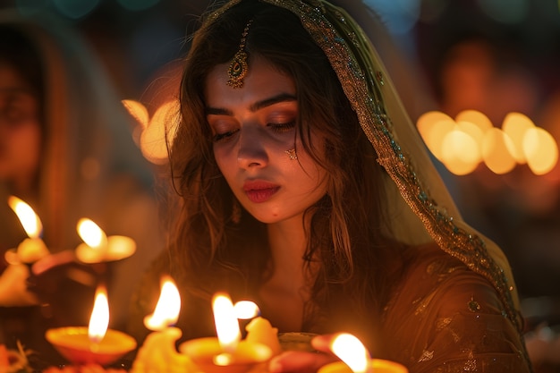 Celebración de la deidad Navratri.