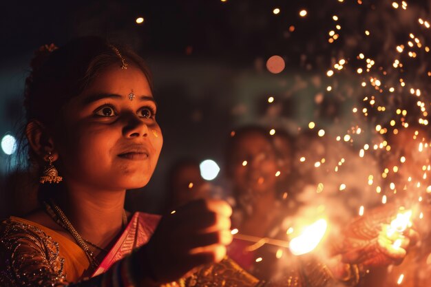 Celebración de la deidad Navratri.