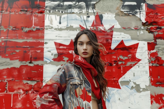 Foto gratuita celebración del día de canadá con el símbolo de la hoja de arce