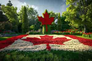 Foto gratuita celebración del día de canadá con el símbolo de la hoja de arce