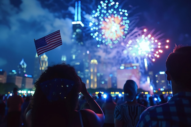 Foto gratuita celebración del día de la independencia de la bandera nacional de los estados unidos