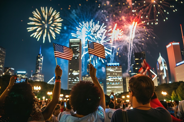 Foto gratuita celebración del día de la independencia de la bandera nacional de los estados unidos