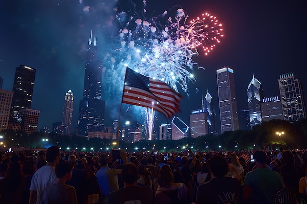 Foto gratuita celebración del día de la independencia de la bandera nacional de los estados unidos