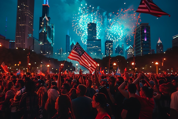 Foto gratuita celebración del día de la independencia de la bandera nacional de los estados unidos