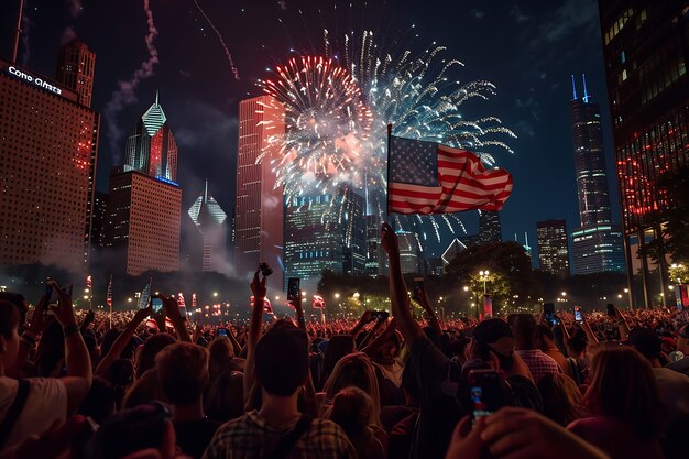 Celebración del día de la independencia de la bandera nacional de los Estados Unidos