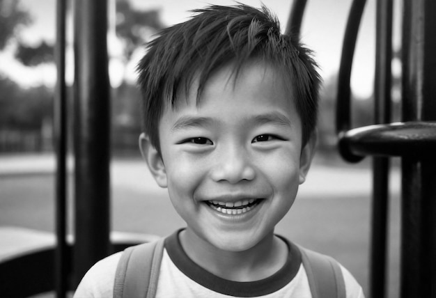 Celebración del día de los niños con el retrato de un niño lindo