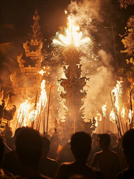 Celebración del día Nyepi en Indonesia